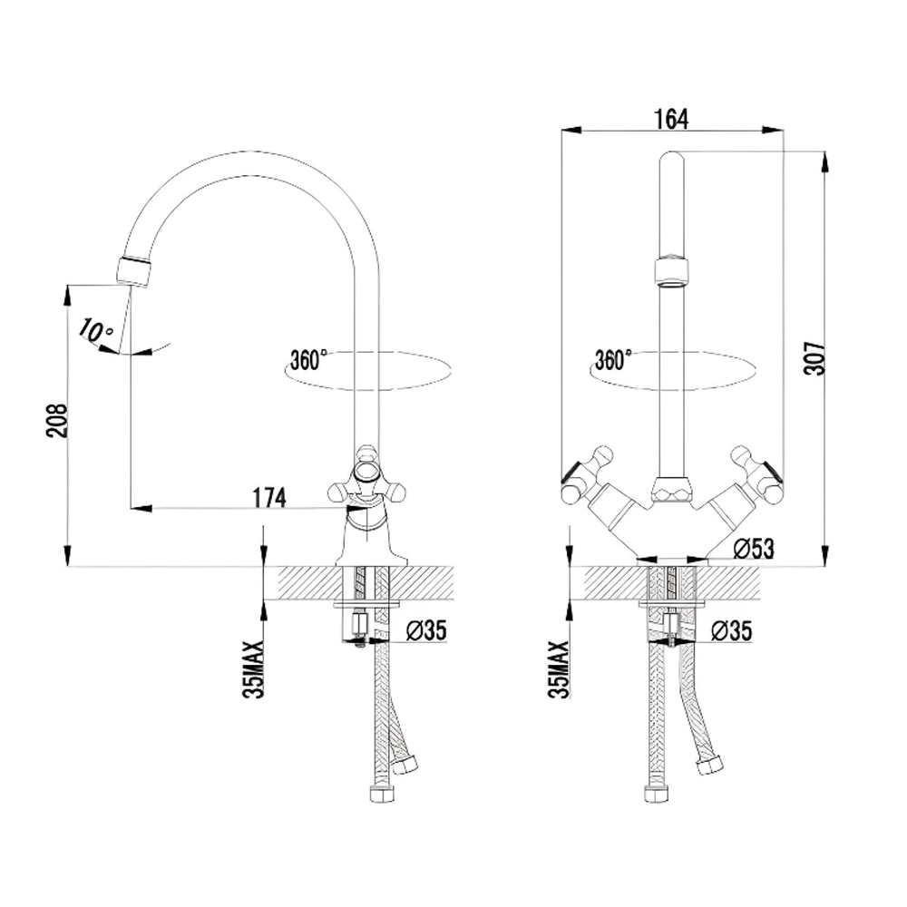 Смеситель Lemark plus Harmony LM1405C для кухонной мойки