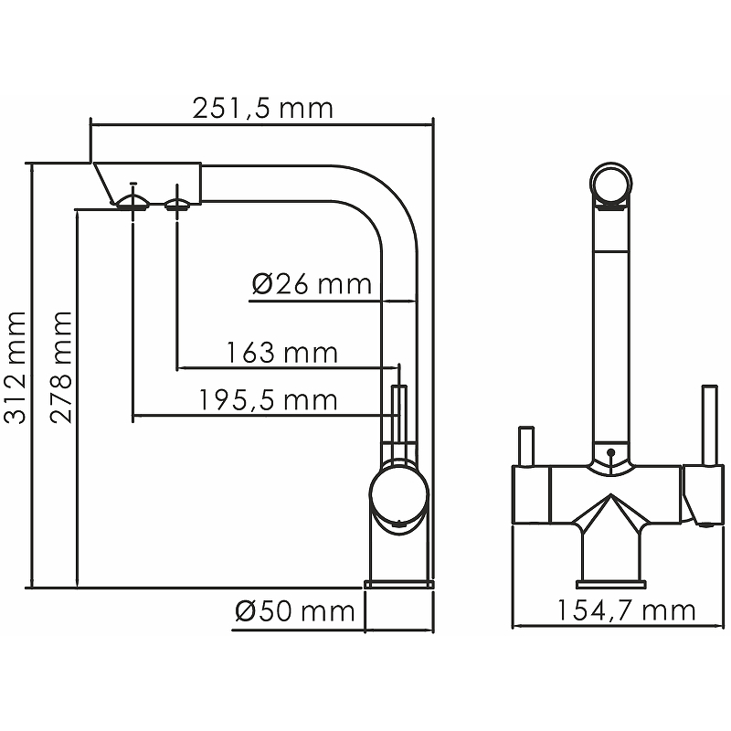 Смеситель для кухни WasserKRAFT A8317 хром