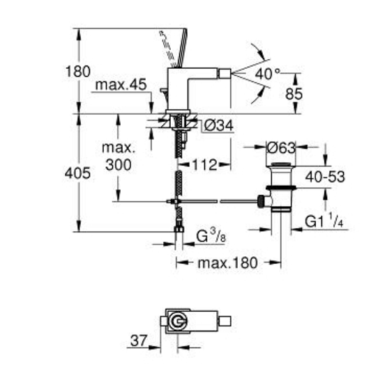 Смеситель для биде Grohe Eurocube Joy 23664000 хром