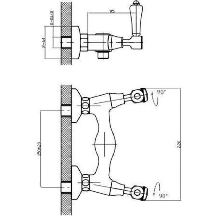 Смеситель для ванны с душем Edelform Lumier LM2812 хром