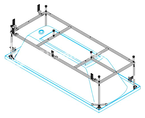 Каркас для ванны Cezares METAURO-Central-MF