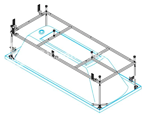 Каркас для ванны Cezares METAURO-Central-MF