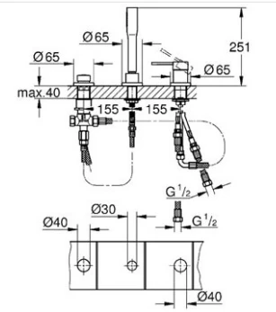 Смеситель на борт ванны Grohe Essence New 19976001 хром