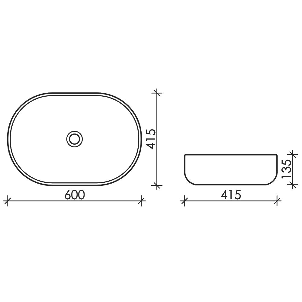 Раковина накладная Ceramica Nova Element CN6047 белая глянцевая