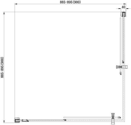 Душевой уголок Aquanet Delta Cube 90x90см 183212 профиль хром, стекло прозрачное