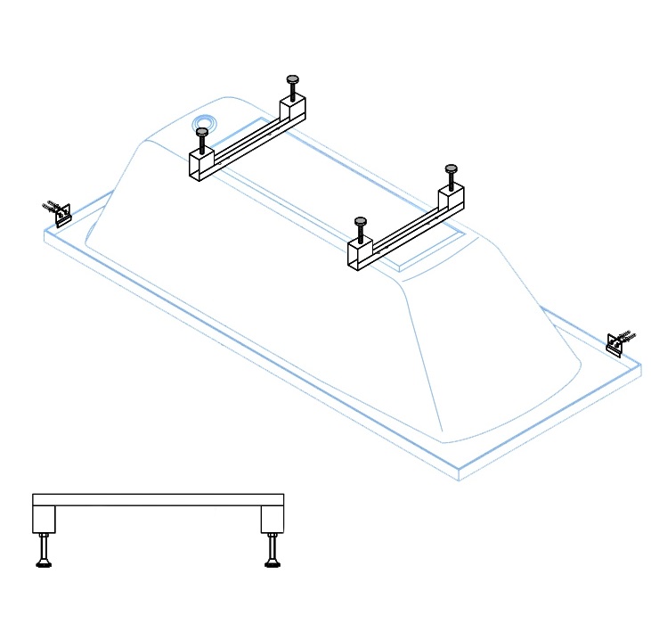 Универсальный комплект ног для прямоугольных акриловых ванн Cezares LEG-KIT-100