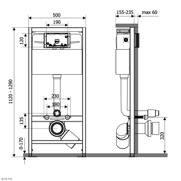 Инсталляция для унитаза KKPol Premium ZSP/M500/0/K