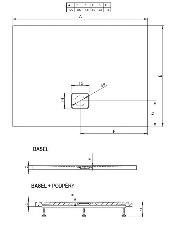 Душевой поддон Riho Basel 100х100см D005035005 белый