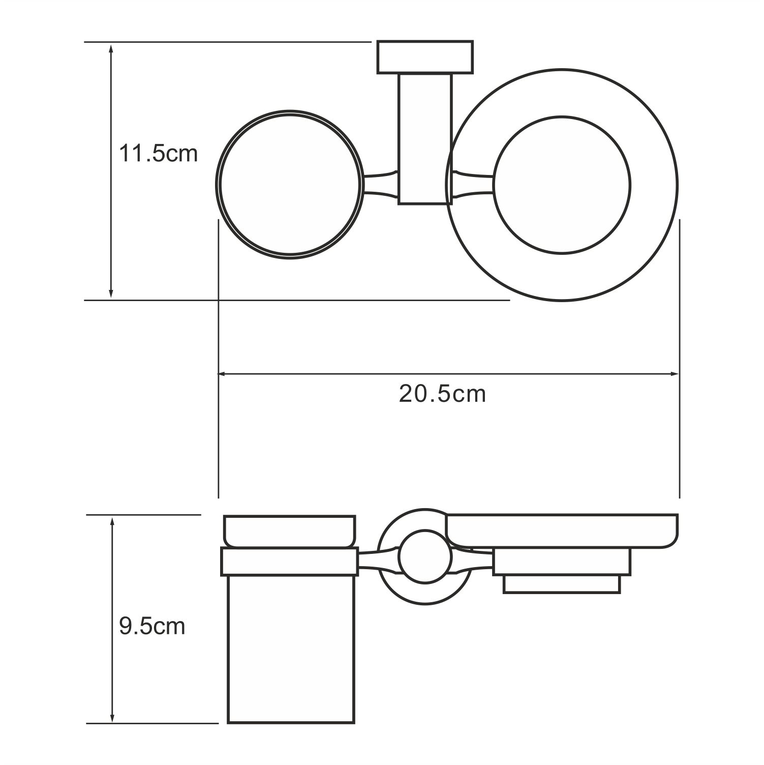 Стакан Wasserkraft Donau K-9426 с мыльницей, хром