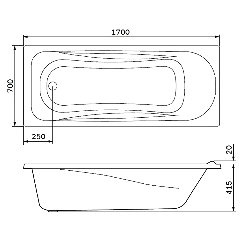 Экран AM.PM Sense 170x70 W76A-170-070W-P белый