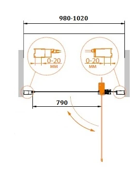 Душевая дверь в нишу Cezares 100см RELAX-BA-1-100-C-Bi профиль серый, стекло прозрачное