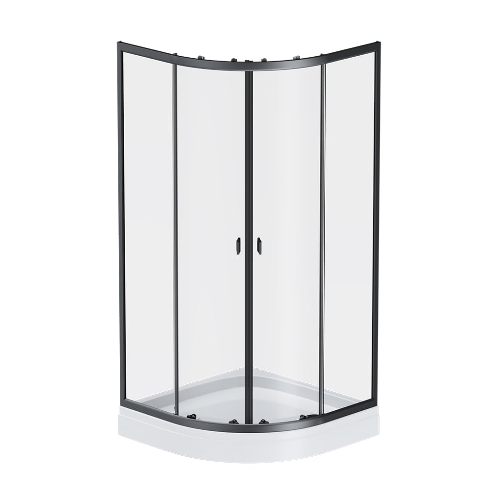 Душевой уголок AM.PM X-Joy 90x90см W88E-205-090BT профиль матовый черный, стекла прозрачные
