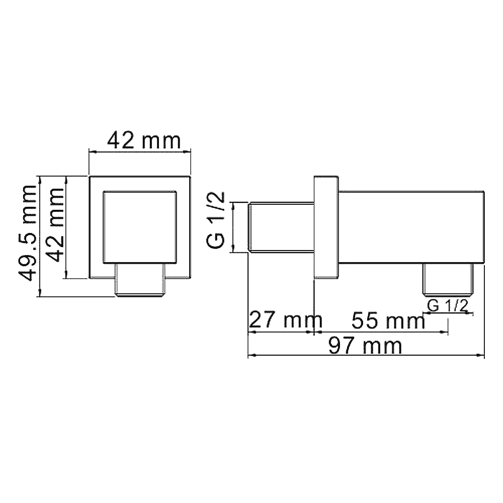 Шланговое подключение для душа Wasserkraft A089 хром