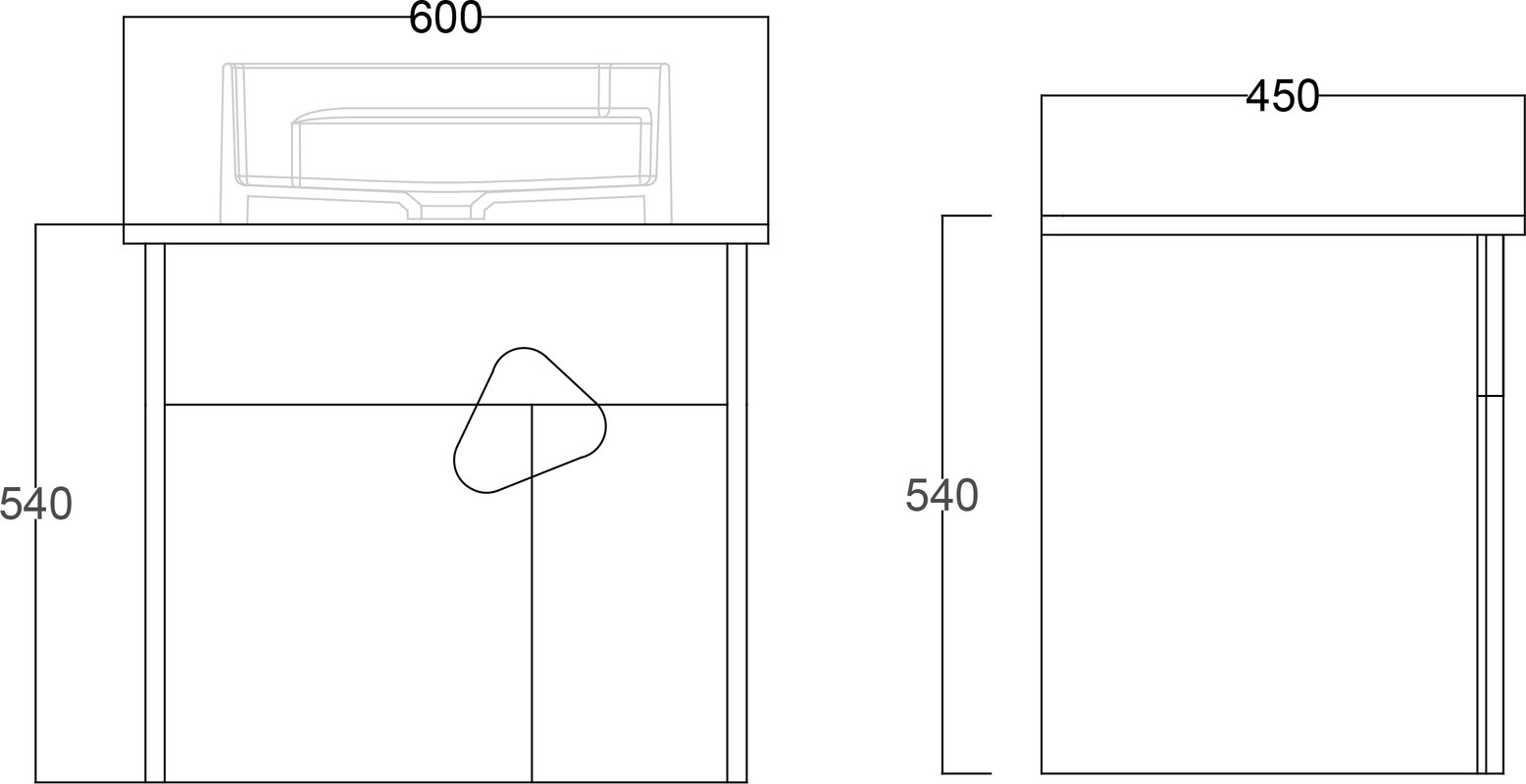 Тумба с раковиной VOQ Sense 60 ultra white&natural oak