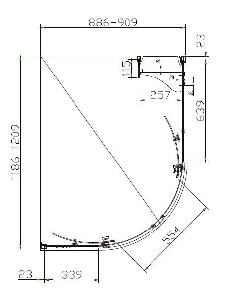 Душевой уголок Cezares Pratico 120x90см PRATICO-RH-2-120/90-C-Cr-R профиль хром, стекло прозрачное