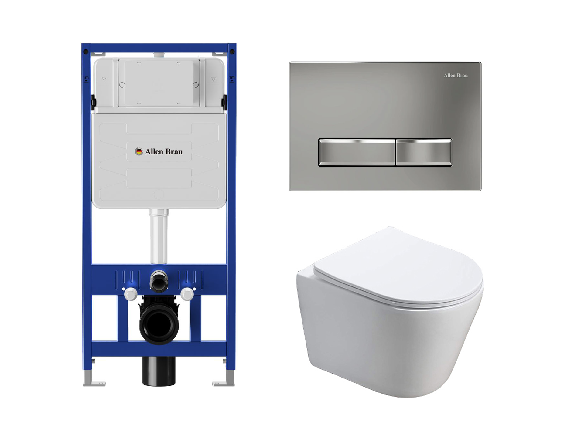 Комплект инсталляции Allen Brau Pneumatic 9.11100.20 с унитазом Comforty 105 и