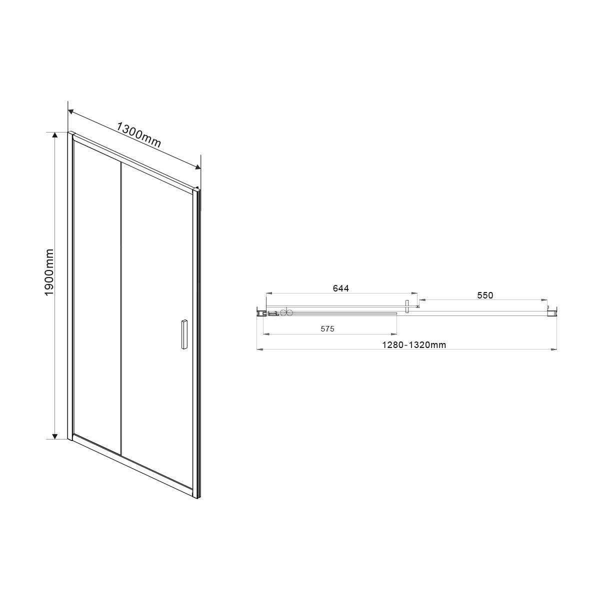 Душевая дверь в нишу Vincea Garda 130см VDS-1G130CLB профиль хром, стекло прозрачное