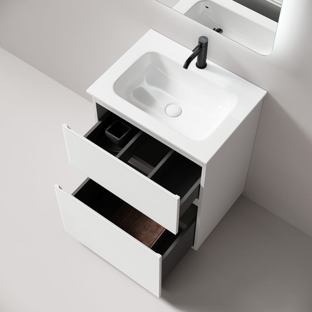 Тумба с раковиной Sancos Folk Floor 60 напольная, Bianco