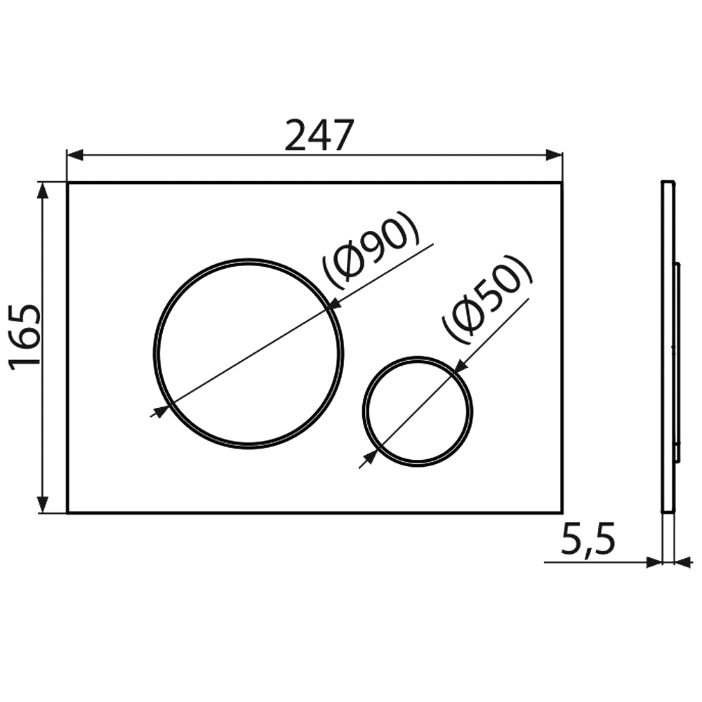 Кнопка смыва AlcaPlast THIN M671 хром глянцевая