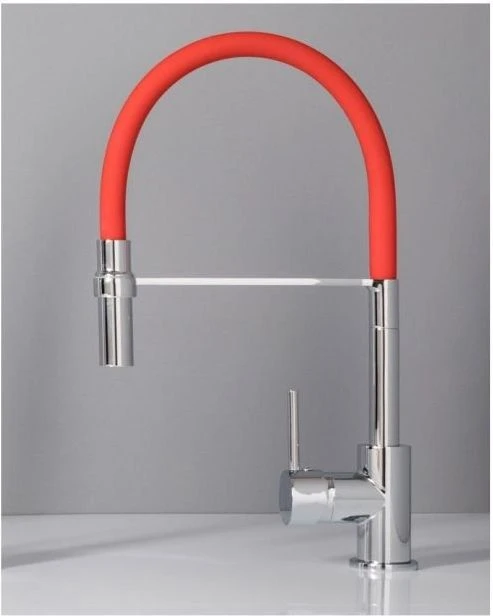 Смеситель для кухни Aquanet FF6215 красный / хром