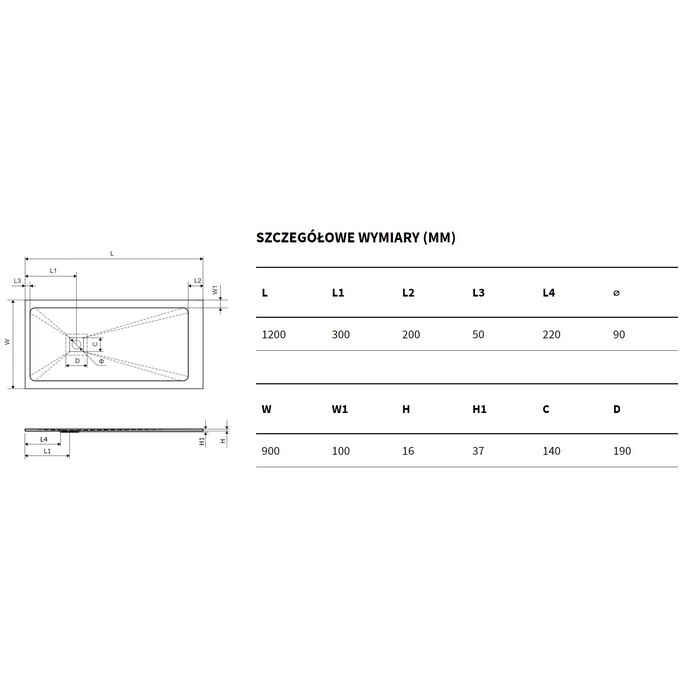 Душевой поддон Excellent Arda 120x90см BREX.1503.120.090.CAN бежевый