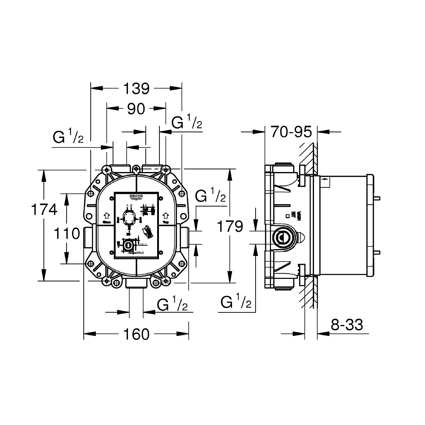 Скрытая часть Grohe Rapido T 35500000