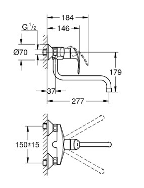 Смеситель для кухни Grohe Eurosmart New 32224002 хром
