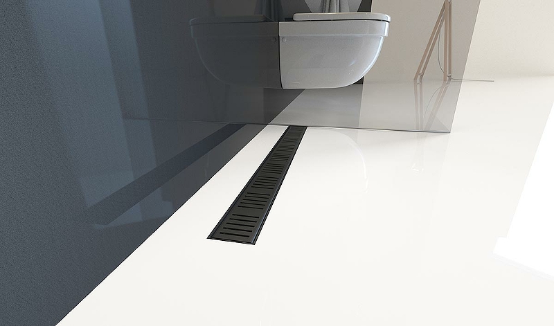 Душевой лоток AlcaPlast APZ10BLACK 650M с решеткой и опорами, черный