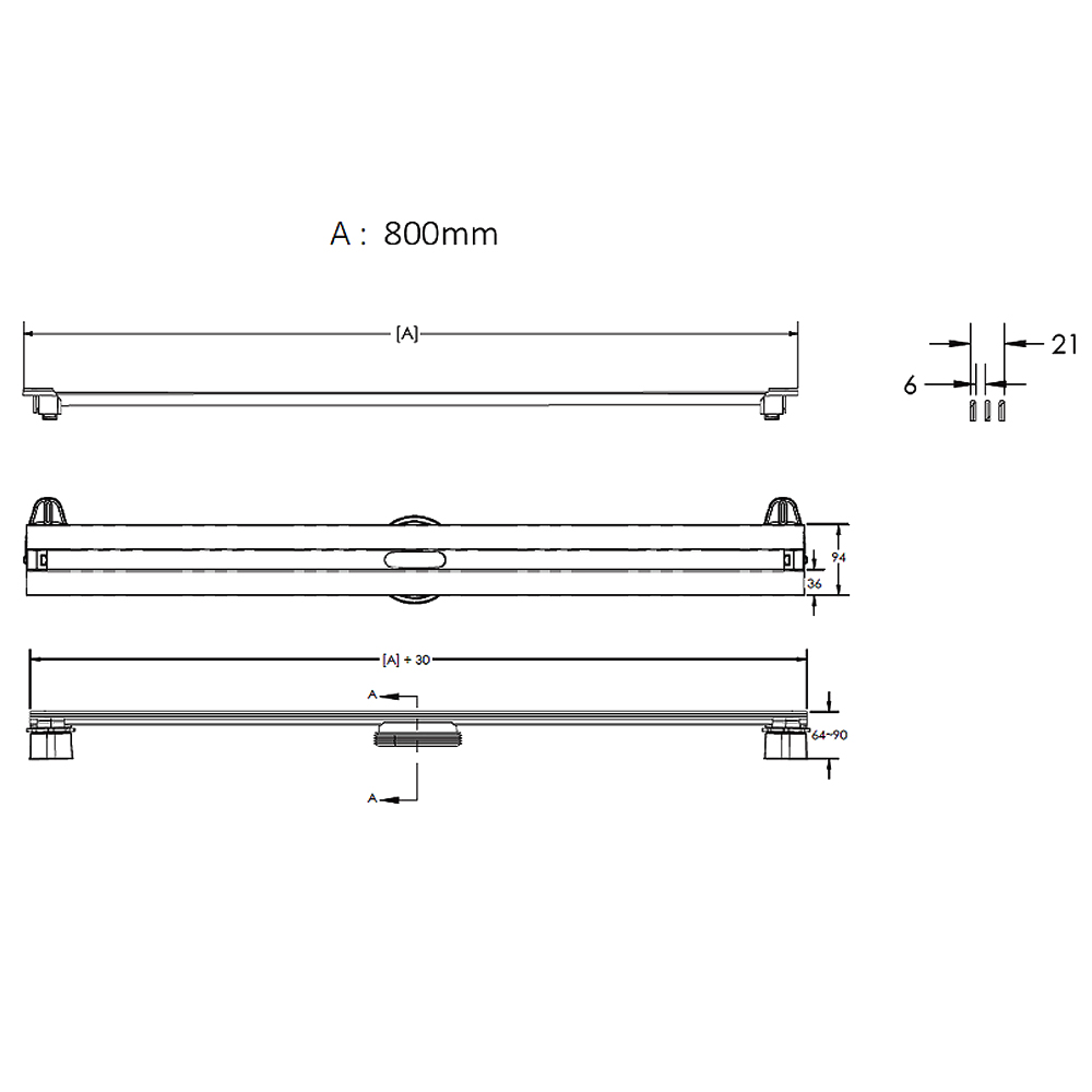 Душевой лоток Berges Super Slim 80 092154 золото глянец