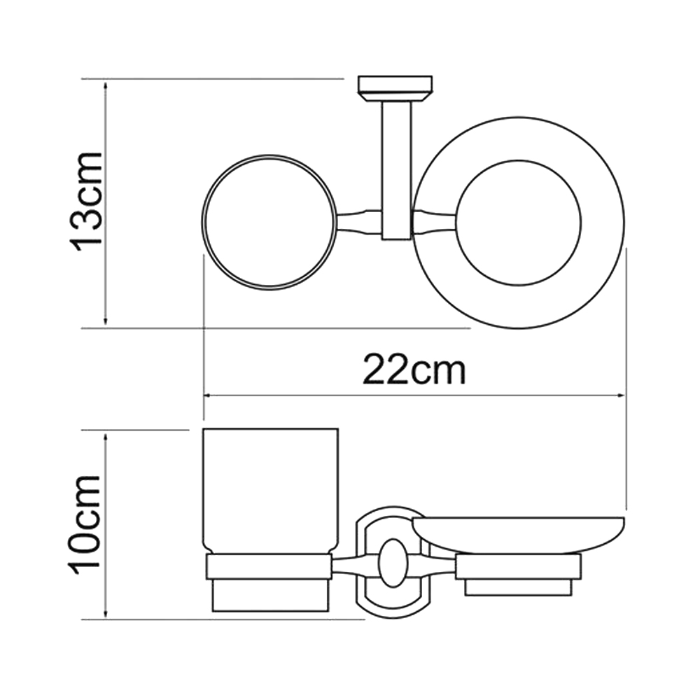 Стакан Wasserkraft Oder K-3026 с мыльницей, хром