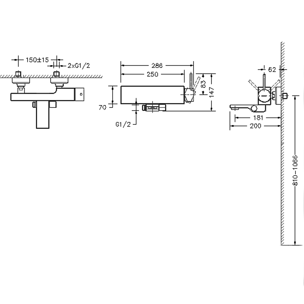 Смеситель для ванны с душем Bravat Arc F66061C-01A-ENG хром