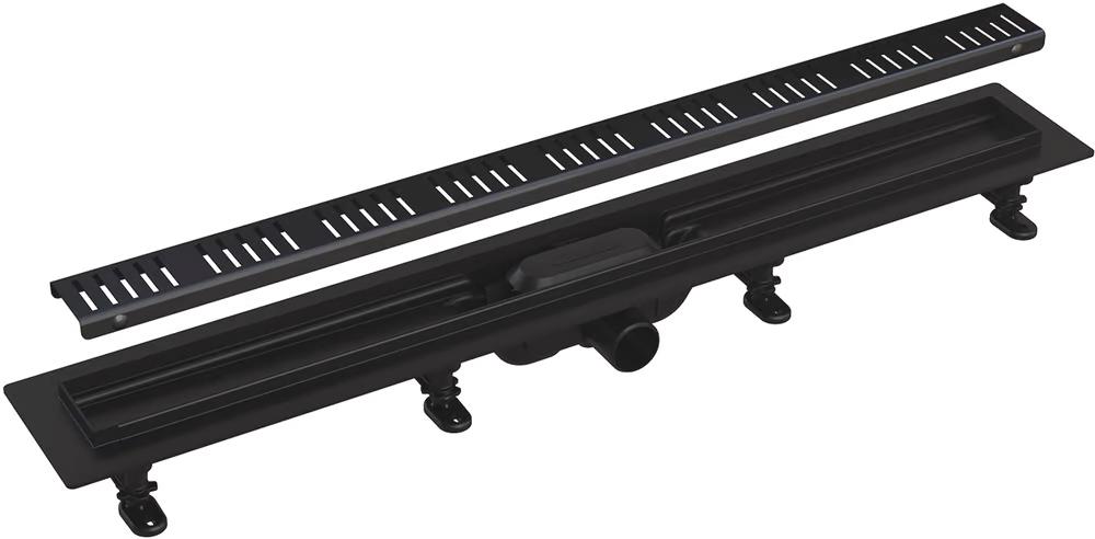 Душевой лоток AlcaPlast APZ10BLACK 650M с решеткой и опорами, черный