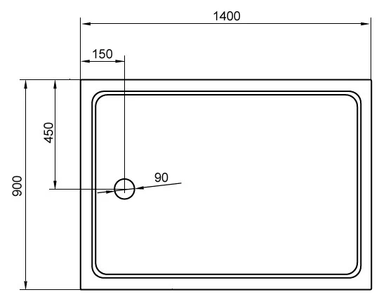 Душевой поддон Cezares 140х90см TRAY-A-AH-140/90-15-W белый