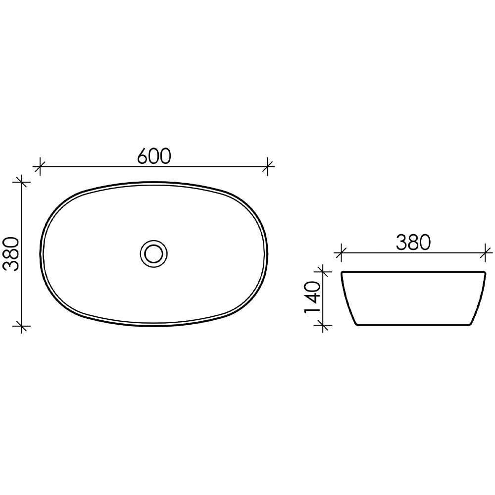 Раковина накладная Ceramica nova Element CN5039 белая глянцевая