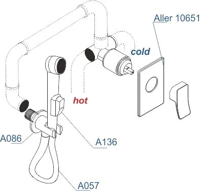 Гигиенический душ Wasserkraft A106157 со смесителем, хром