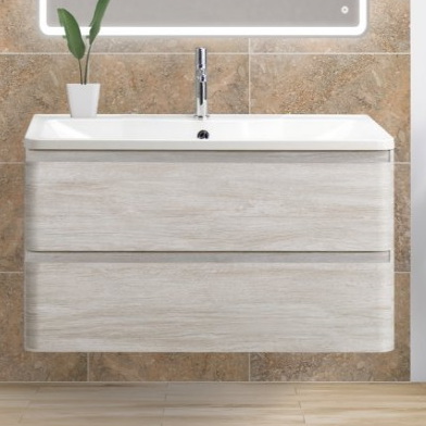 Тумба с раковиной BelBagno Albano 90 ALBANO-900-2C-SO-RVB белый дуб