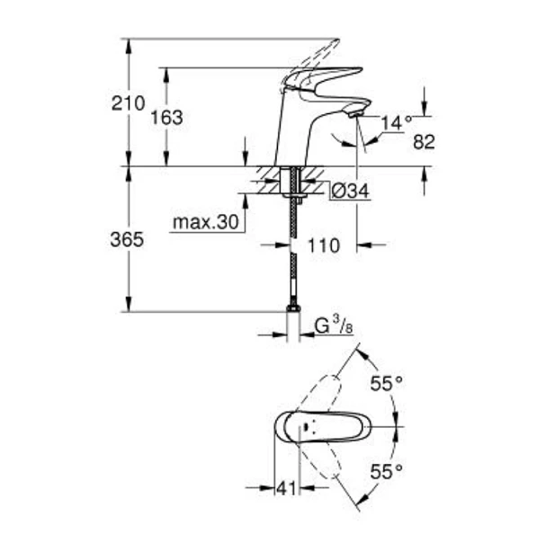 Смеситель для раковины Grohe Eurostyle 23715003 хром