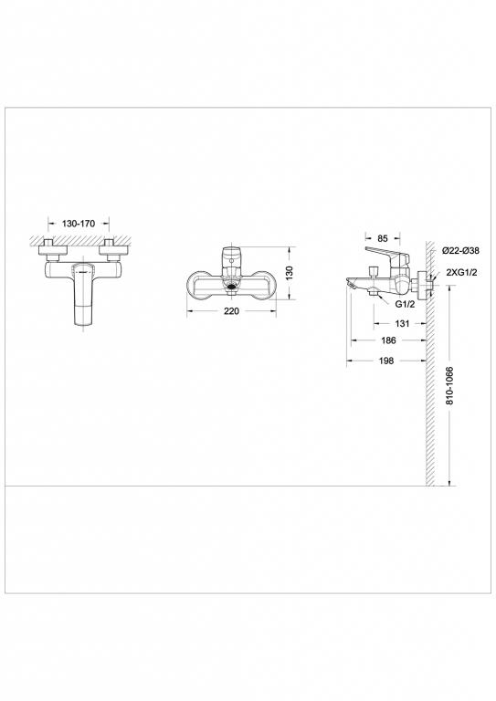 Смеситель для ванны с душем Bravat Stream-D F637163C-LB хром