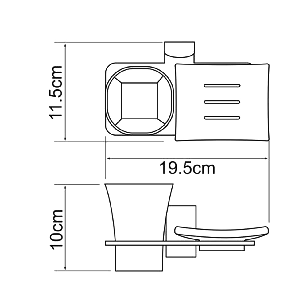 Стакан Wasserkraft Leine K-5026 с мыльницей, хром