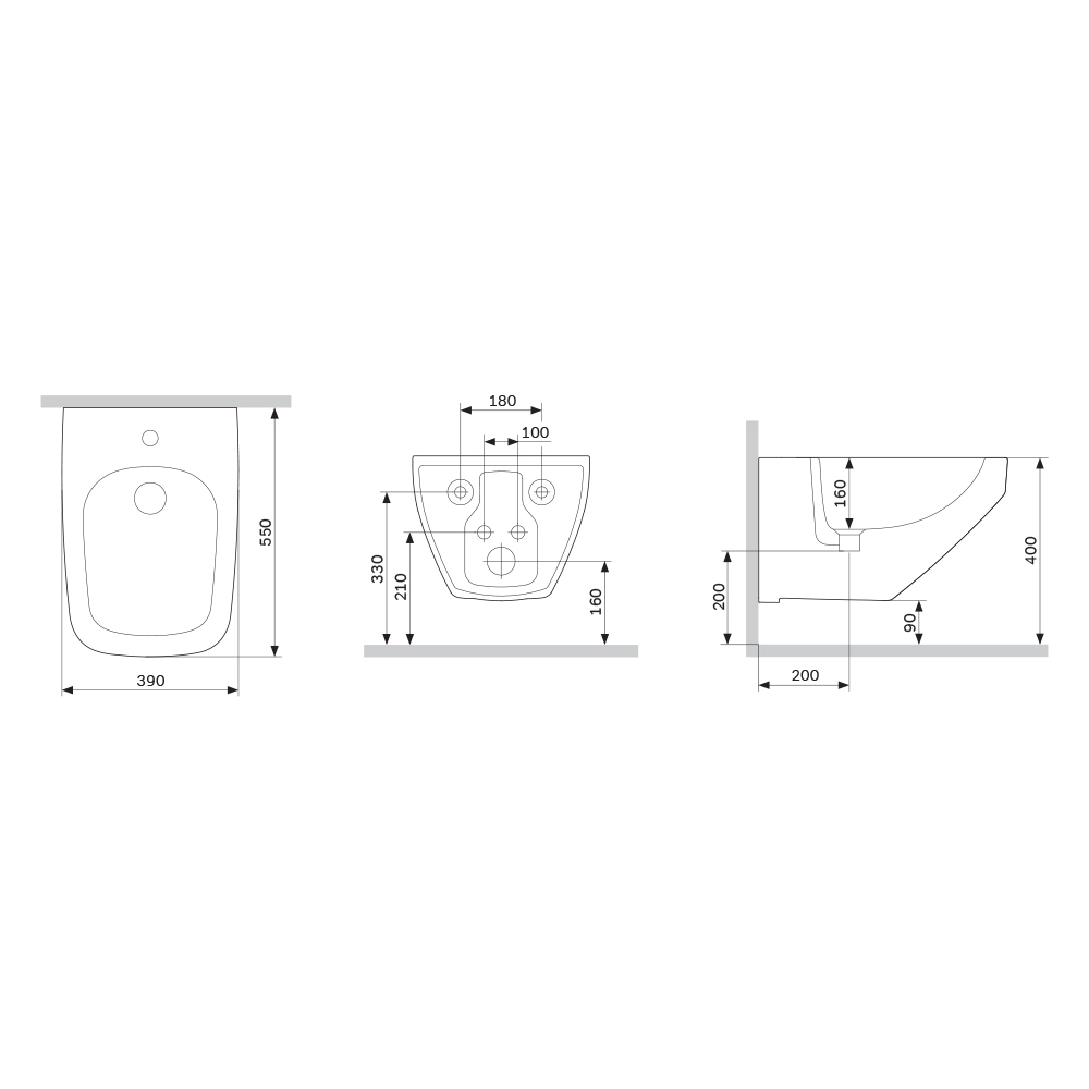 Биде подвесное AM.PM Inspire 2.0 C50A3411WH белый глянец