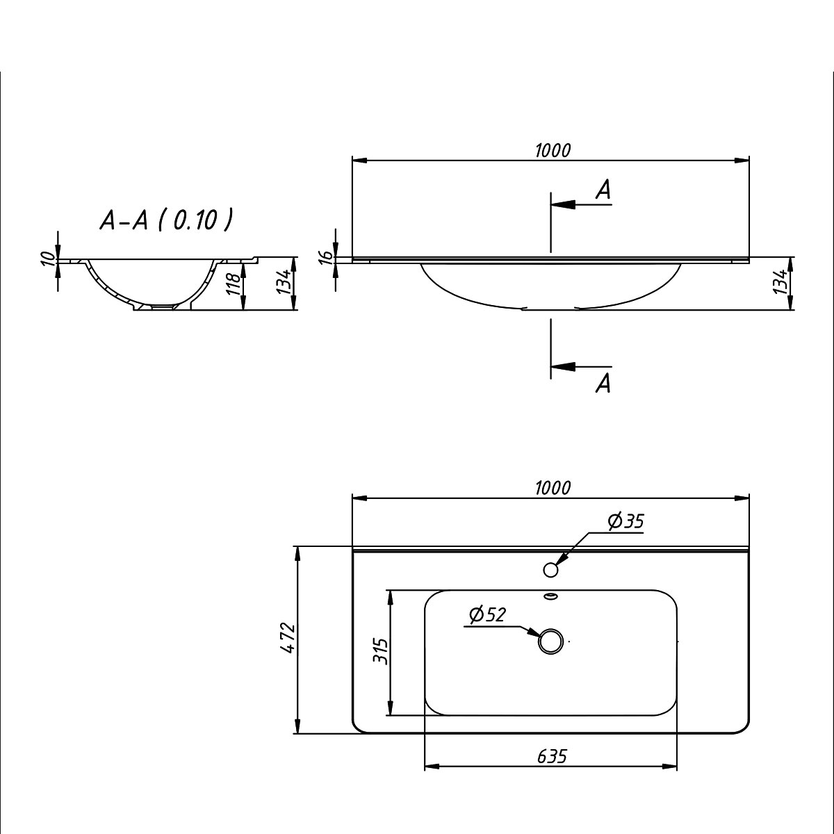 Раковина встраиваемая Vincea VCB-2VP100W белая глянцевая