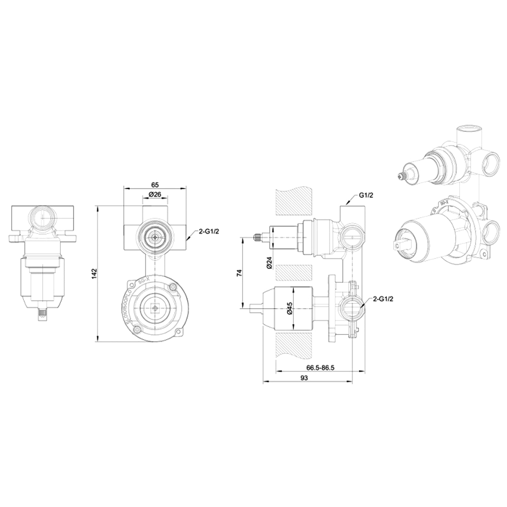 Скрытая часть Bravat Built-in D969BW-B-ENG