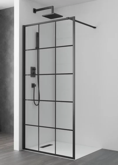 Душевое ограждение Golden Frog 100x200см GF-6817 профиль черный, стекло прозрачное