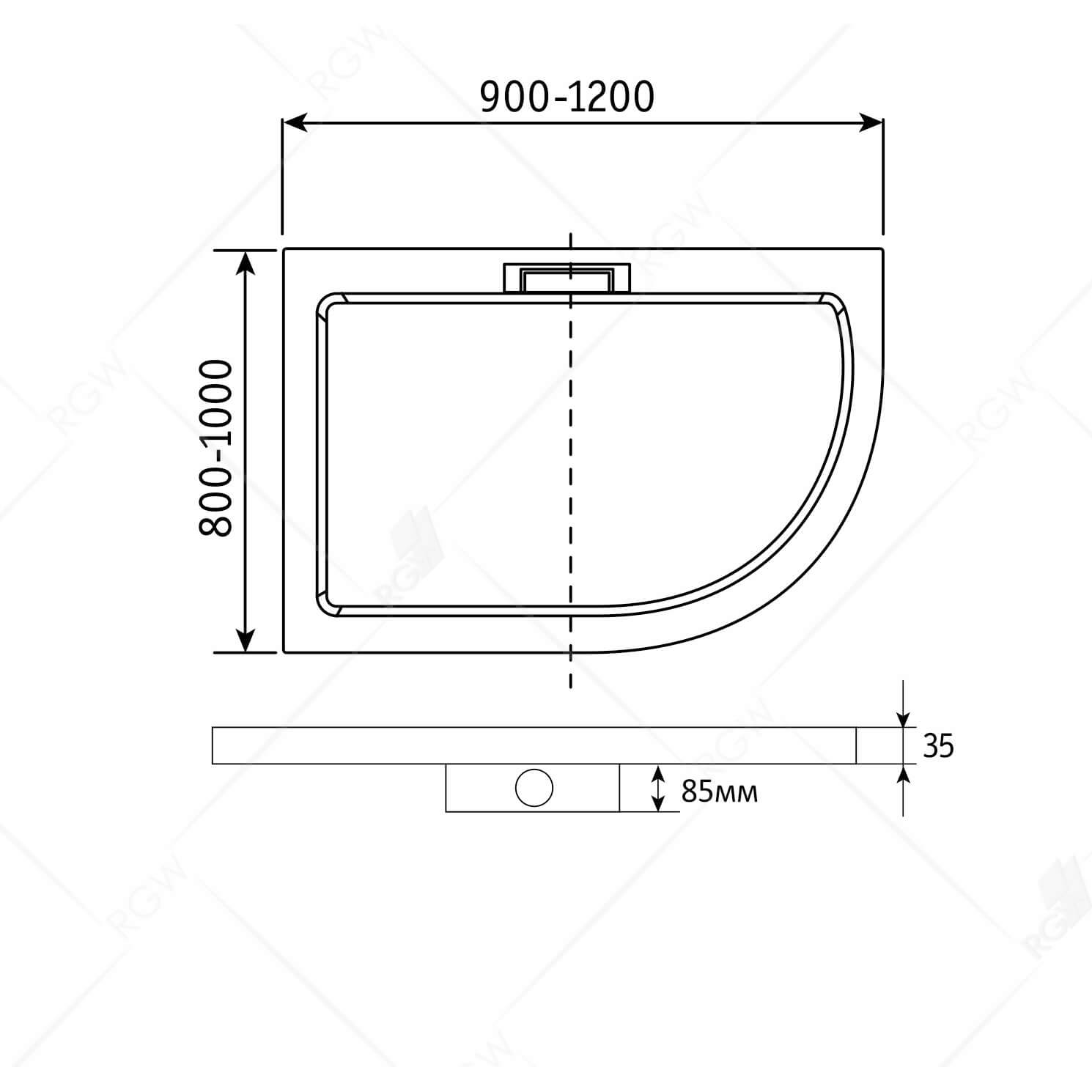 Душевой поддон RGW GWS 80x120см 03150482-01L белый