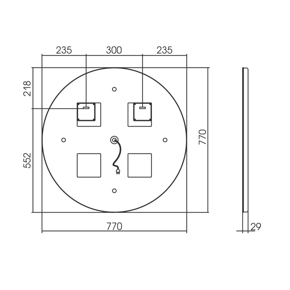 Зеркало Vincea 77 VLM-2G770 с подсветкой