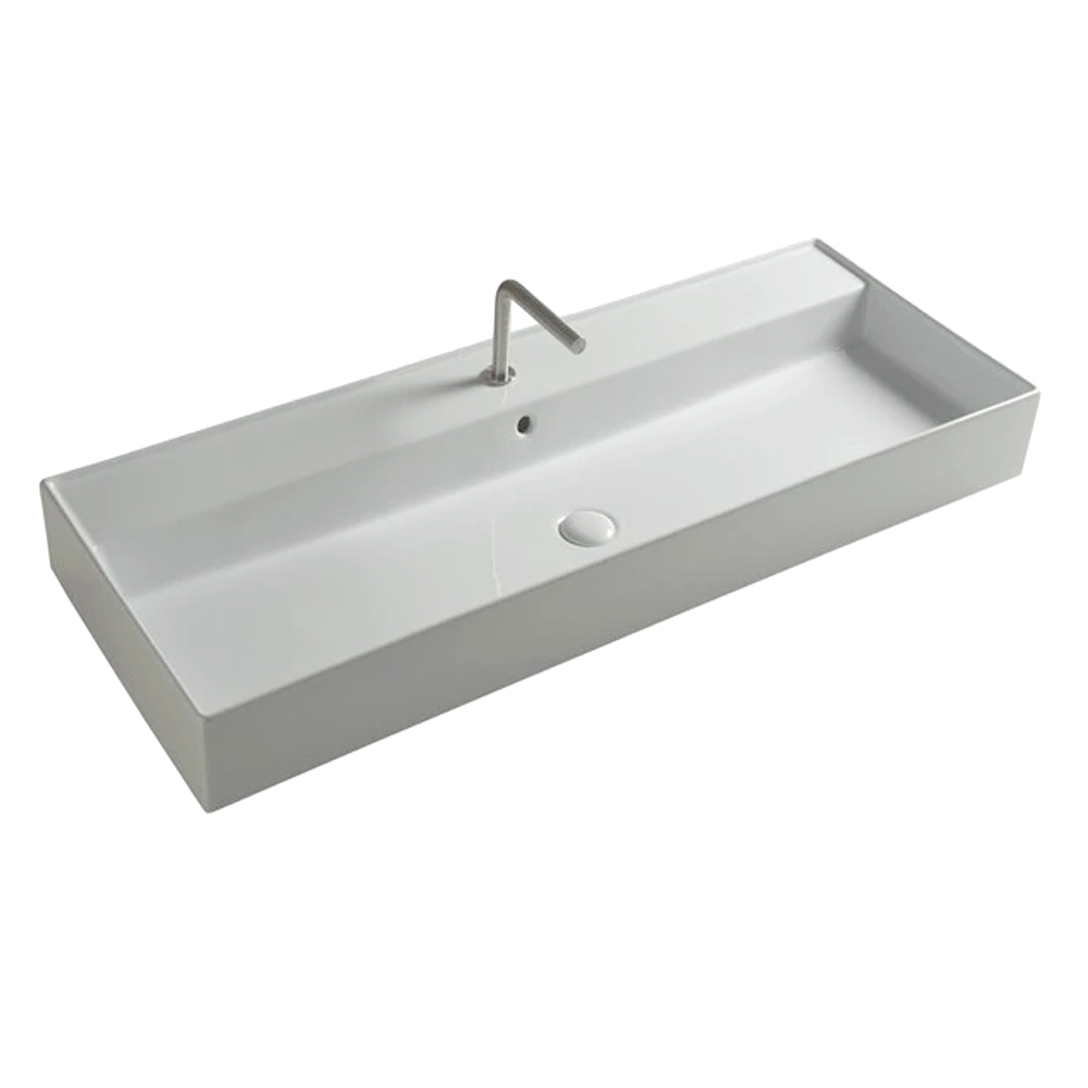Раковина накладная Tecla Twenty TW13011 белая гялнцевая