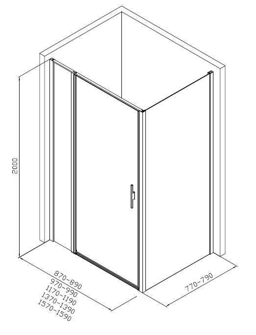 Душевой уголок Allen Brau Priority 160x80 3.31039.BBA+3.31042.BBA профиль черный, стекло прозрачное