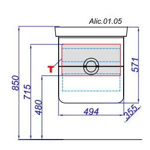 Тумба под раковину Aqwella Аликанте 55 Alic.01.05/Gray седой дуб