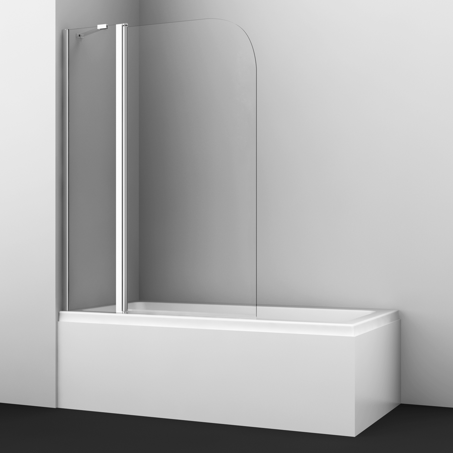 Шторка на ванну Wasserkraft Leine 110x140см 35P02-110 профиль хром, стекло прозрачное