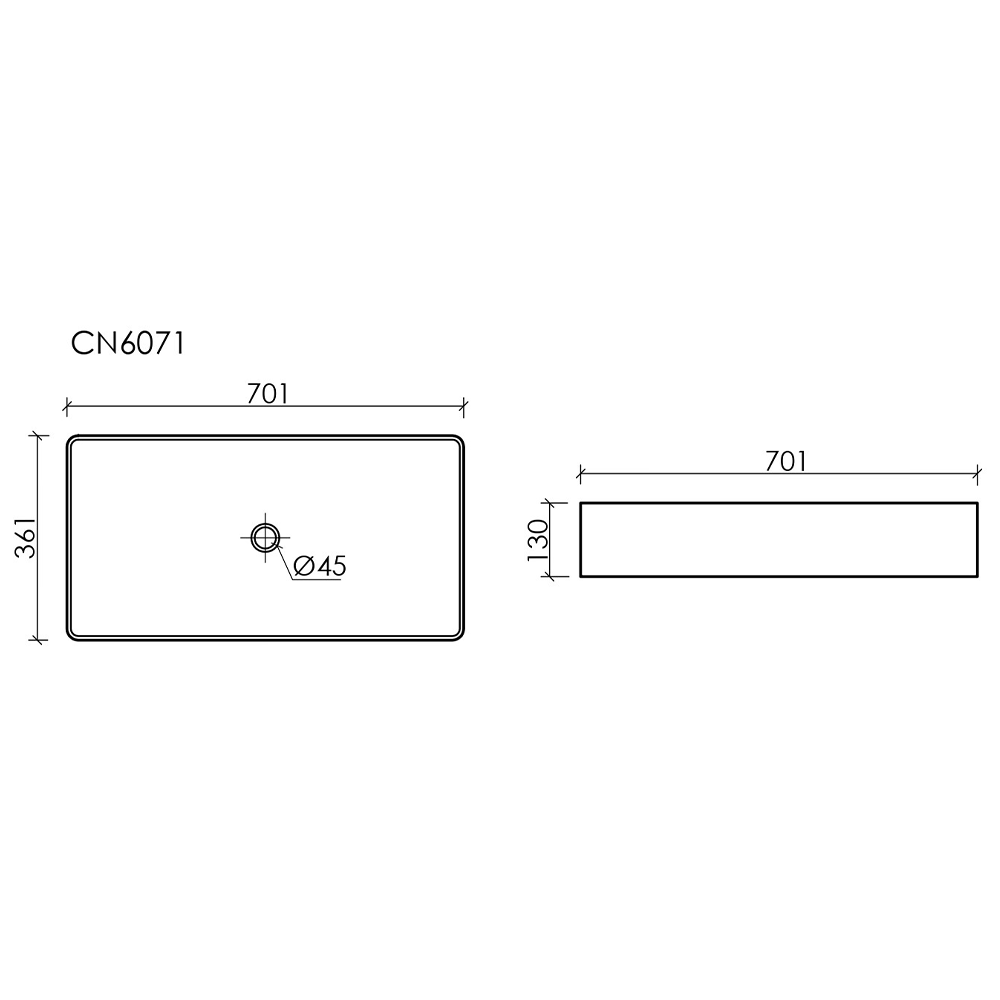 Раковина накладная Ceramica Nova Element CN6071 белая глянец